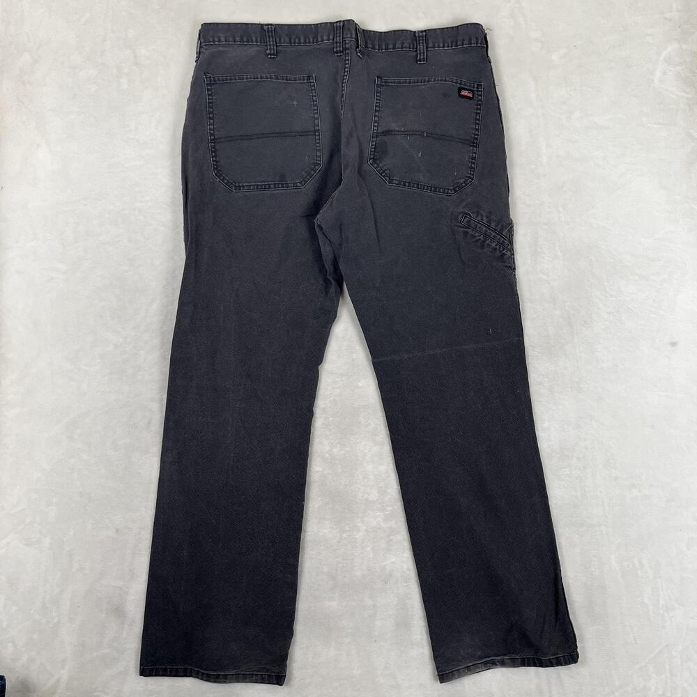 Dickies Carpenter Jeans Mens 38x32 Black Relaxed Straight Work Denim Faded Wash - Picture 9 of 13